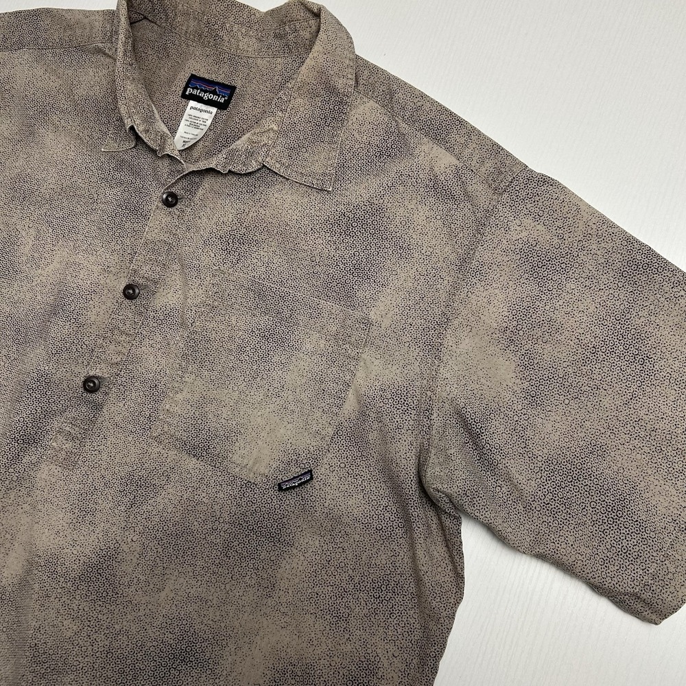 VTG Patagonia Shirt Mens XL Good Natured Popover Geometric Brown Organic 2006‎